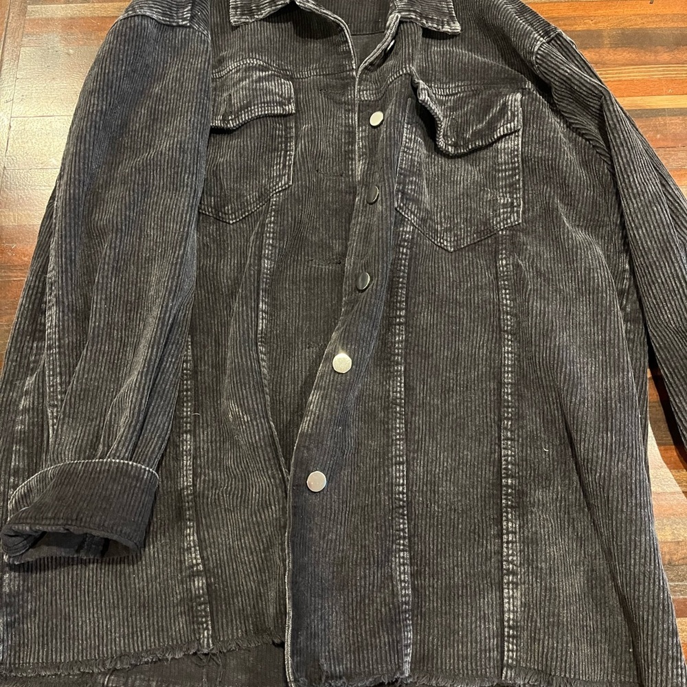Oversized Black Corduroy Jacket